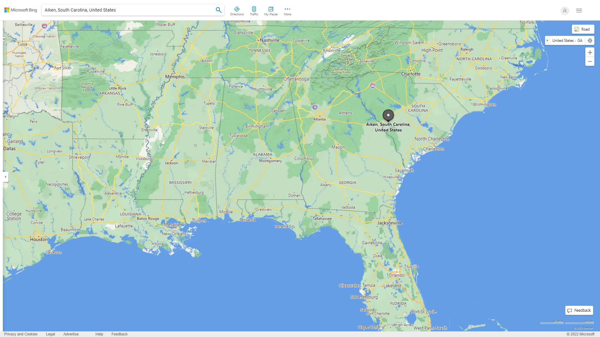 Aiken Map South Carolina
